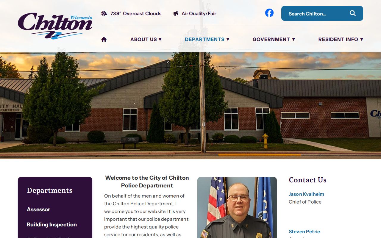 Chilton Police building for local criminal records requests